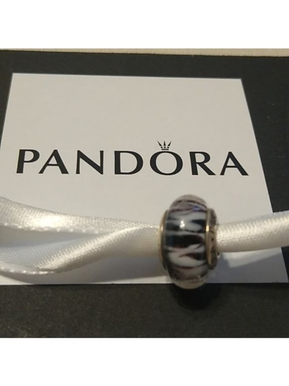 Pandora Sterling Silver Murano Zebra Charm 790938 View 4